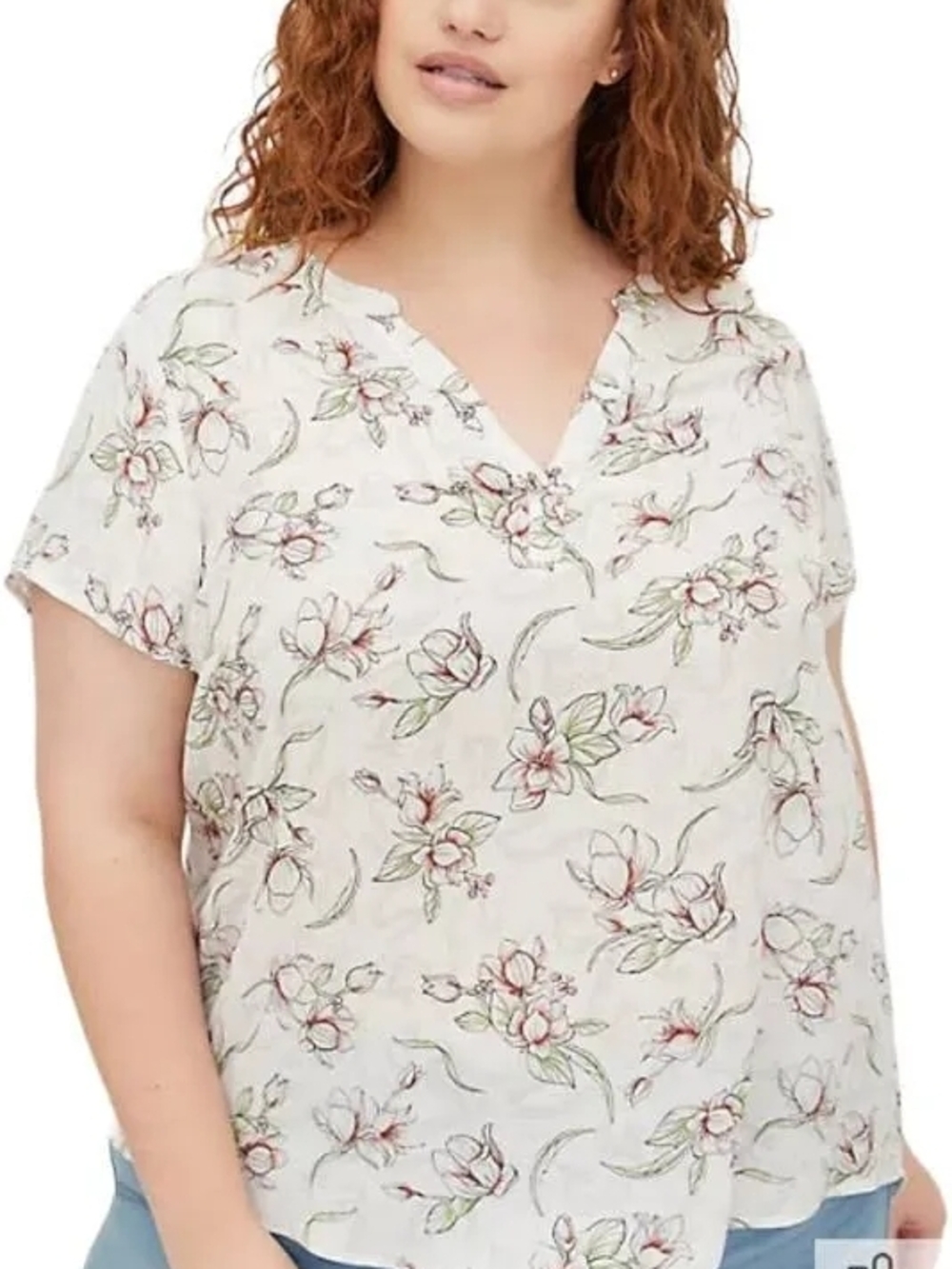 HTF Torrid Disney Princess Mulan Print Harper V-Neck Short Sleeve Size 2 Plus